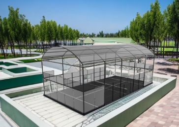 What is the mesh size of the padel court cover